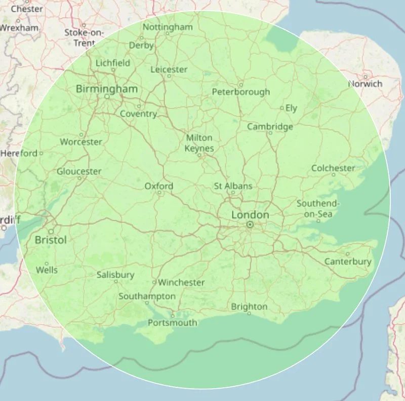 RMC Cherry Picker Hire Coverage Map
